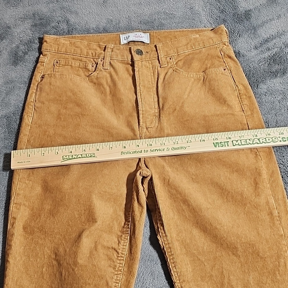 Gap Corduroy Vintage Slim High Rise Jeans Tan Gold Brown Size 29 Tall - Picture 4 of 11